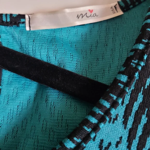 Mia Blue and Black Chevron Print Dress - Picture 3 of 4